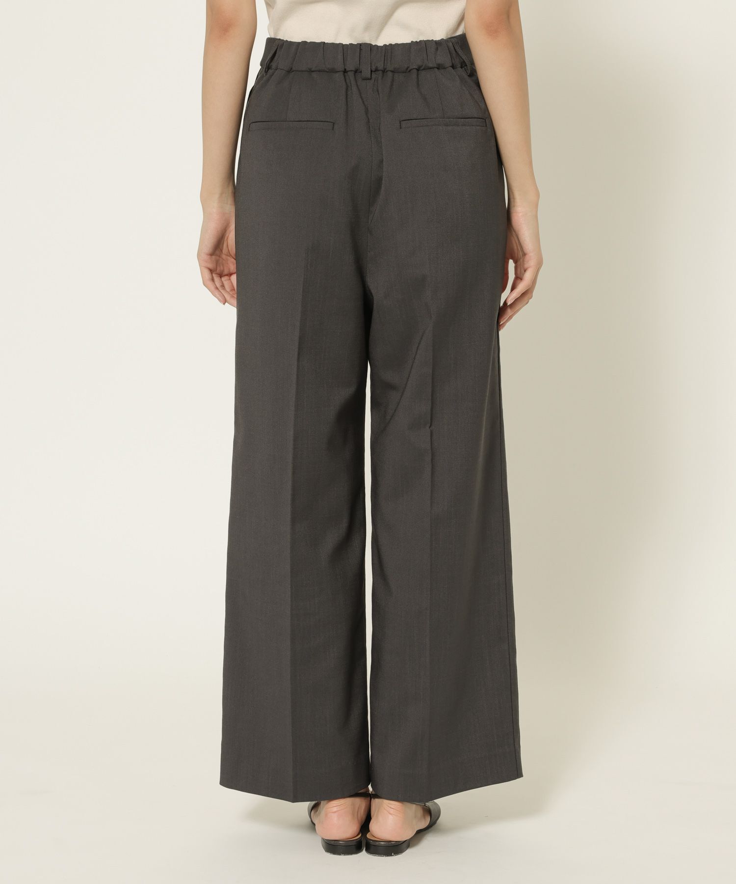 BABYLONE「【多機能素材】リネンライクストレッチスラックス」|スラックス|