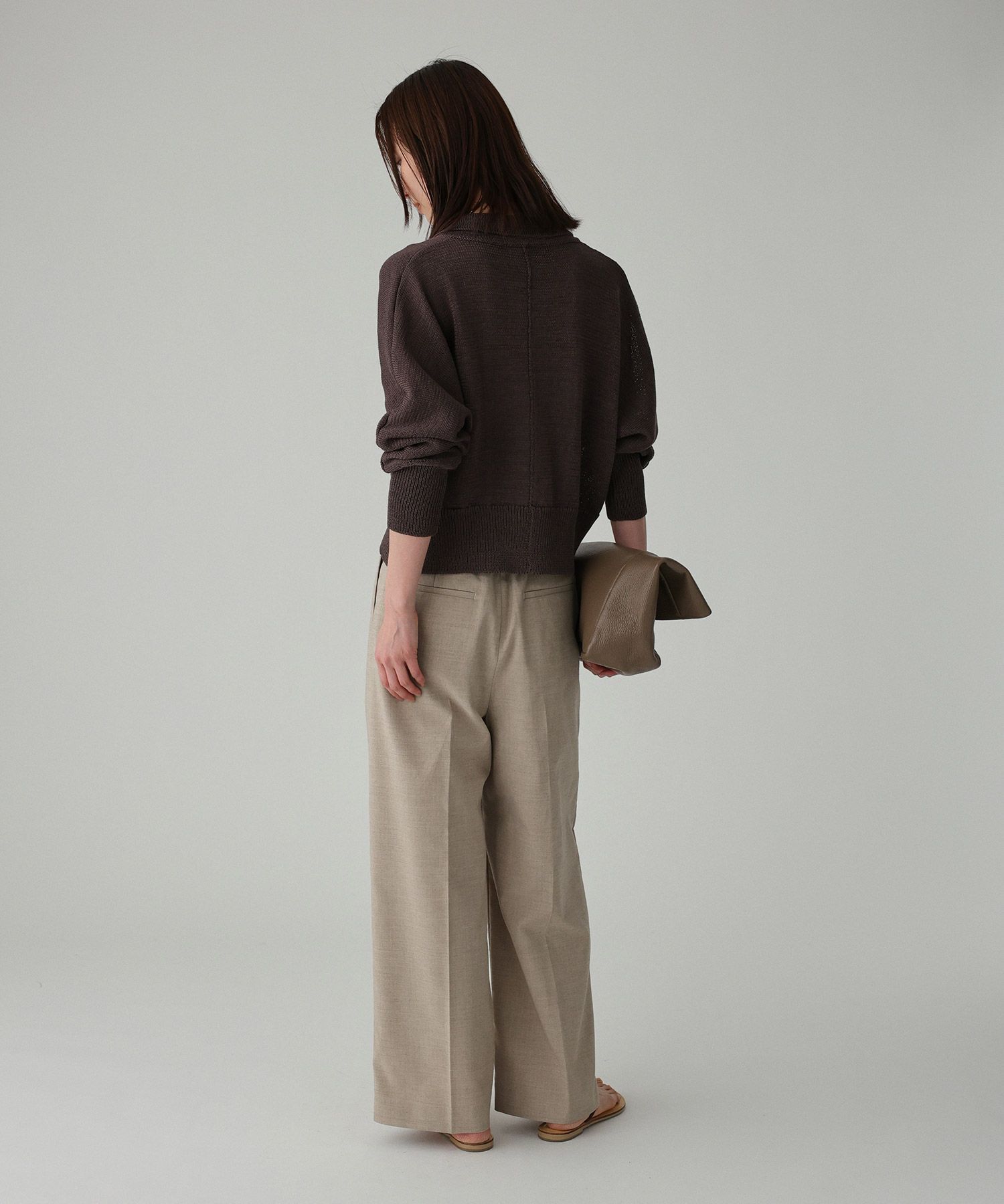 BABYLONE「【多機能素材】リネンライクストレッチスラックス」|スラックス|