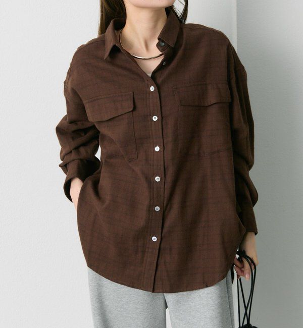  「ダブルポケット起毛チェックシャツ」|シャツ・ブラウス|