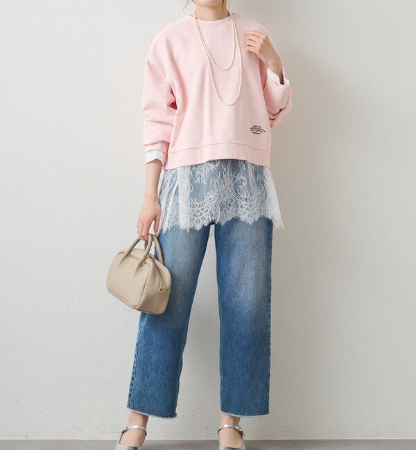  「ロゴ刺繍ショートスウェット」|プルオーバー|