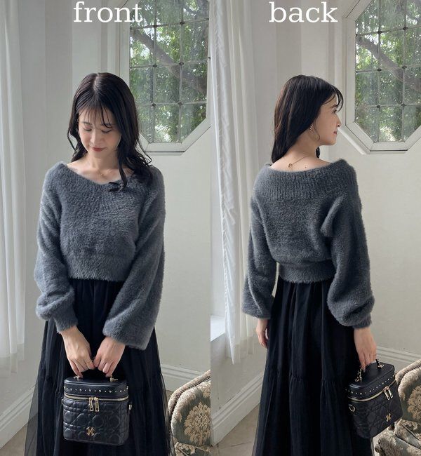  「後ろリボン2wayニットSETワンピ」|ワンピース|