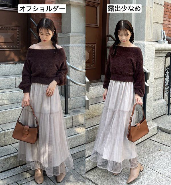  「後ろリボン2wayニットSETワンピ」|ワンピース|