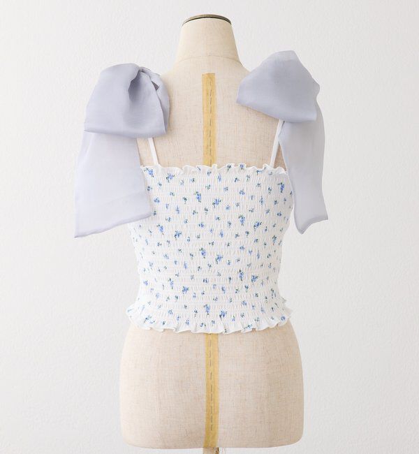  「肩リボン取り外し可能カップ付きシャーリングインナー」|プルオーバー|