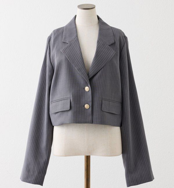  「【セットアップ可能】ビッグリボンテーラードジャケット」|ダウンベスト・ベスト|