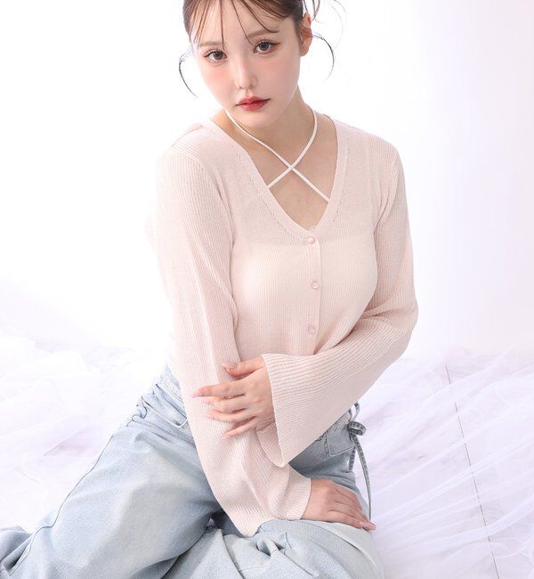  「【XSサイズあり・ウエストサイズ調整可】サイドカットレースビジューワイドデニム」|その他|