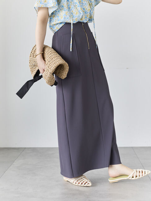 Te chichi「フロントZIPトリコットタイトスカート」|スカート|チャコールグレー