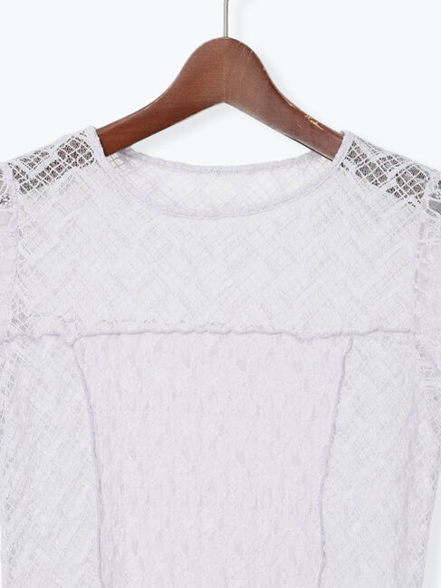 Te chichi「パッチワークレース5分袖トップス」|Tシャツ・カットソー|