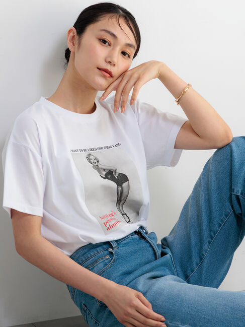 Te chichi「マリリンモンローモノクロフォトTシャツ」|Tシャツ・カットソー|オフホワイト