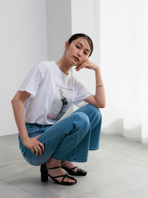 Te chichi「マリリンモンローモノクロフォトTシャツ」|Tシャツ・カットソー|