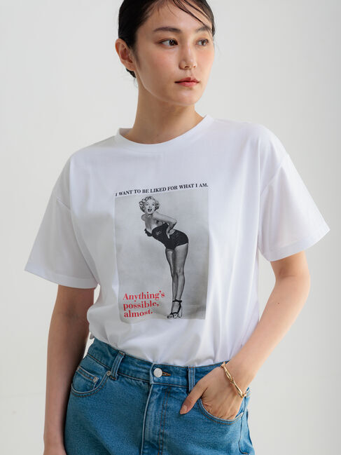 Te chichi「マリリンモンローモノクロフォトTシャツ」|Tシャツ・カットソー|