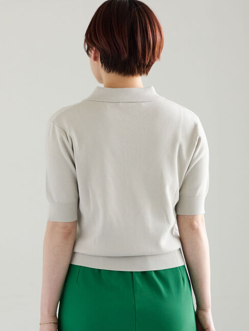 Te chichi「【調温】ハーフスリーブニットポロ」|ニット・セーター|