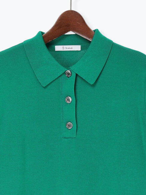 Te chichi「【調温】ハーフスリーブニットポロ」|ニット・セーター|