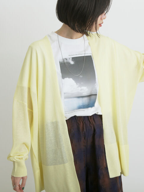 sm2rhythm「シアーロングカーディガン」|カーディガン|イエロー