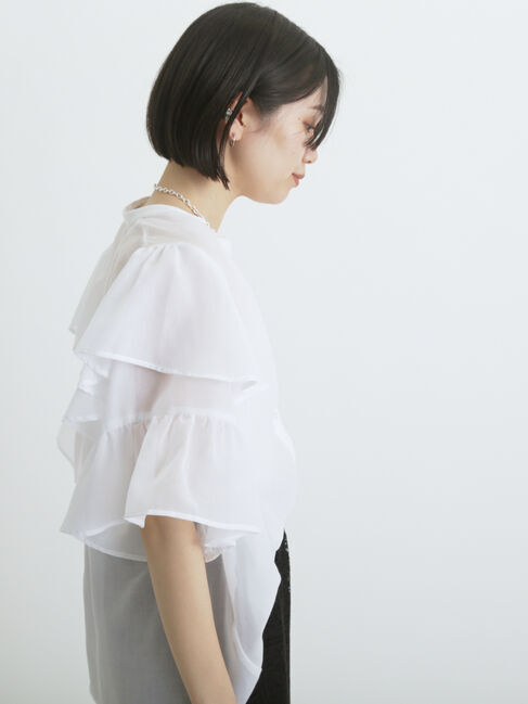 sm2rhythm「ボイルラッフルブラウス」|シャツ・ブラウス|