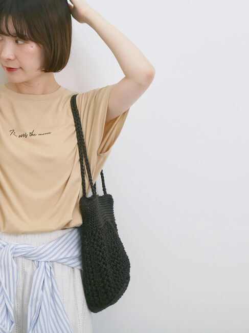 Samansa Mos2 blue「◎【接触冷感】ロゴプリントチュニック」|Tシャツ・カットソー|