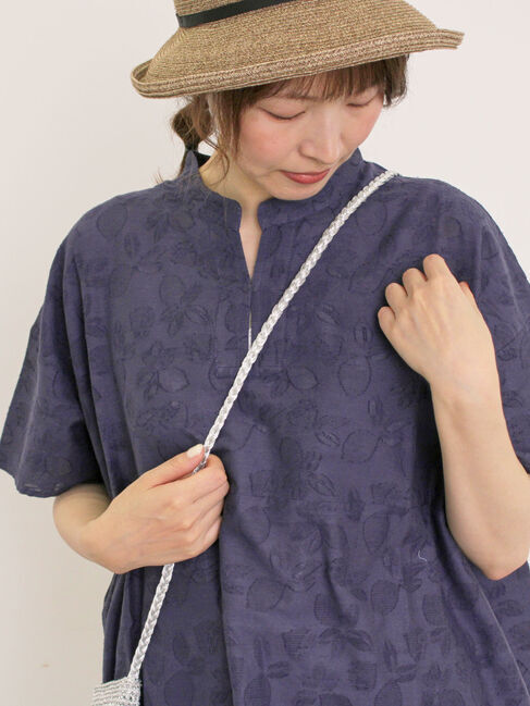 Samansa Mos2「レモン柄ジャカードチュニック」|シャツ・ブラウス|