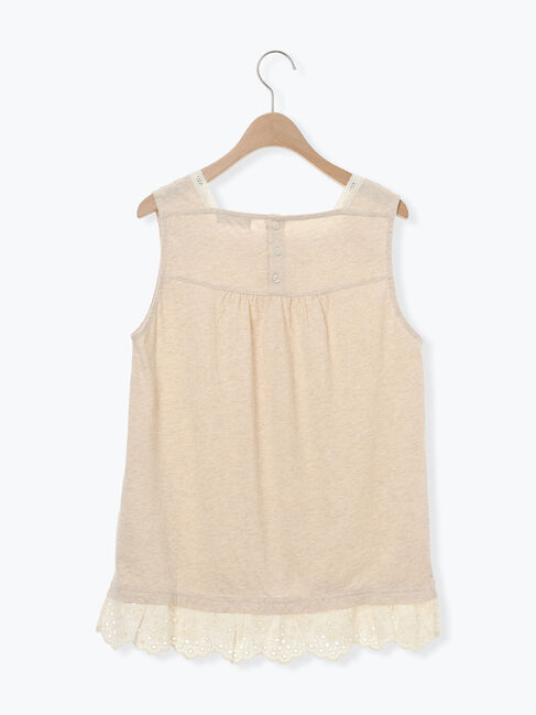 Samansa Mos2「【接触冷感】スクエアネックレースノースリーブ」|Tシャツ・カットソー|