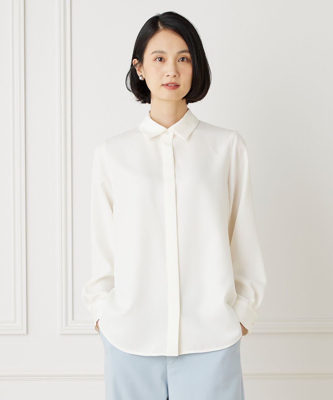 7-IDconcept.「シャツカラーブラウス」|シャツ・ブラウス|