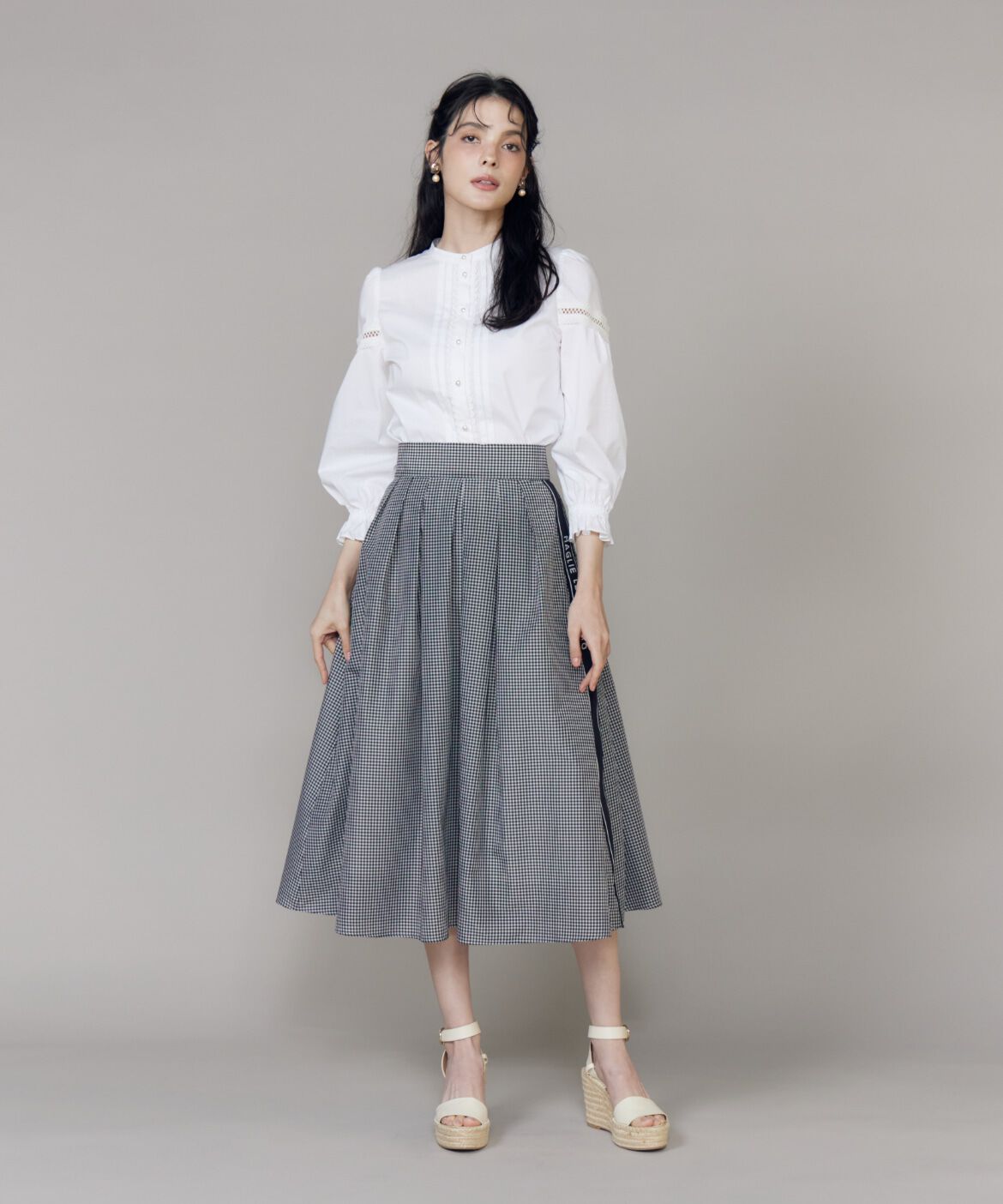 Maglie le cassetto「スタンドレースブラウス」|シャツ・ブラウス|