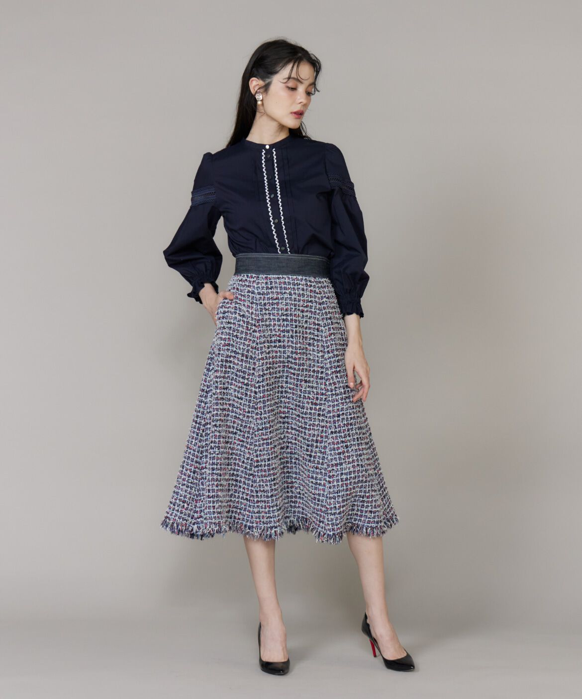 Maglie le cassetto「スタンドレースブラウス」|シャツ・ブラウス|