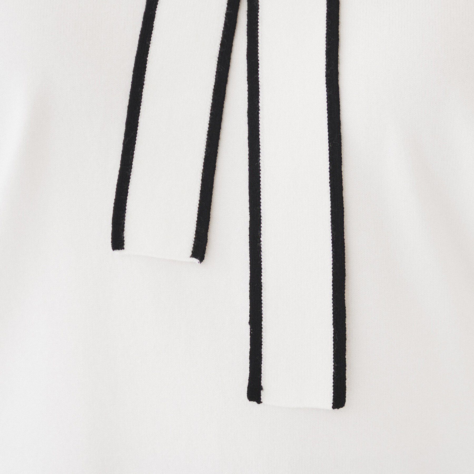 UNTITLED「【アンサンブル可能】ボウタイ 配色プルオーバーニット」|ニット・セーター|