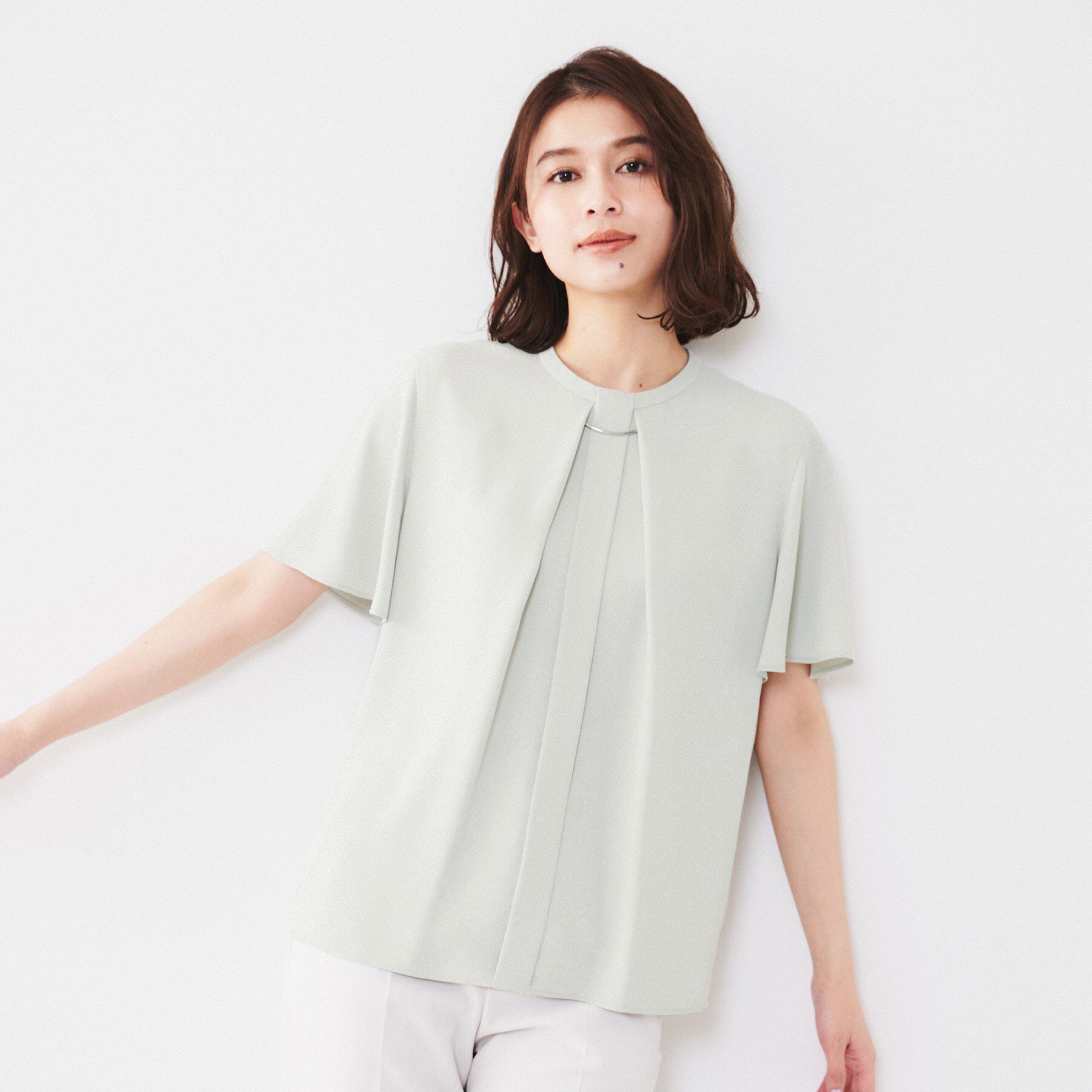 UNTITLED「【通勤／二の腕カバー】メタルパーツブラウス」|シャツ・ブラウス|