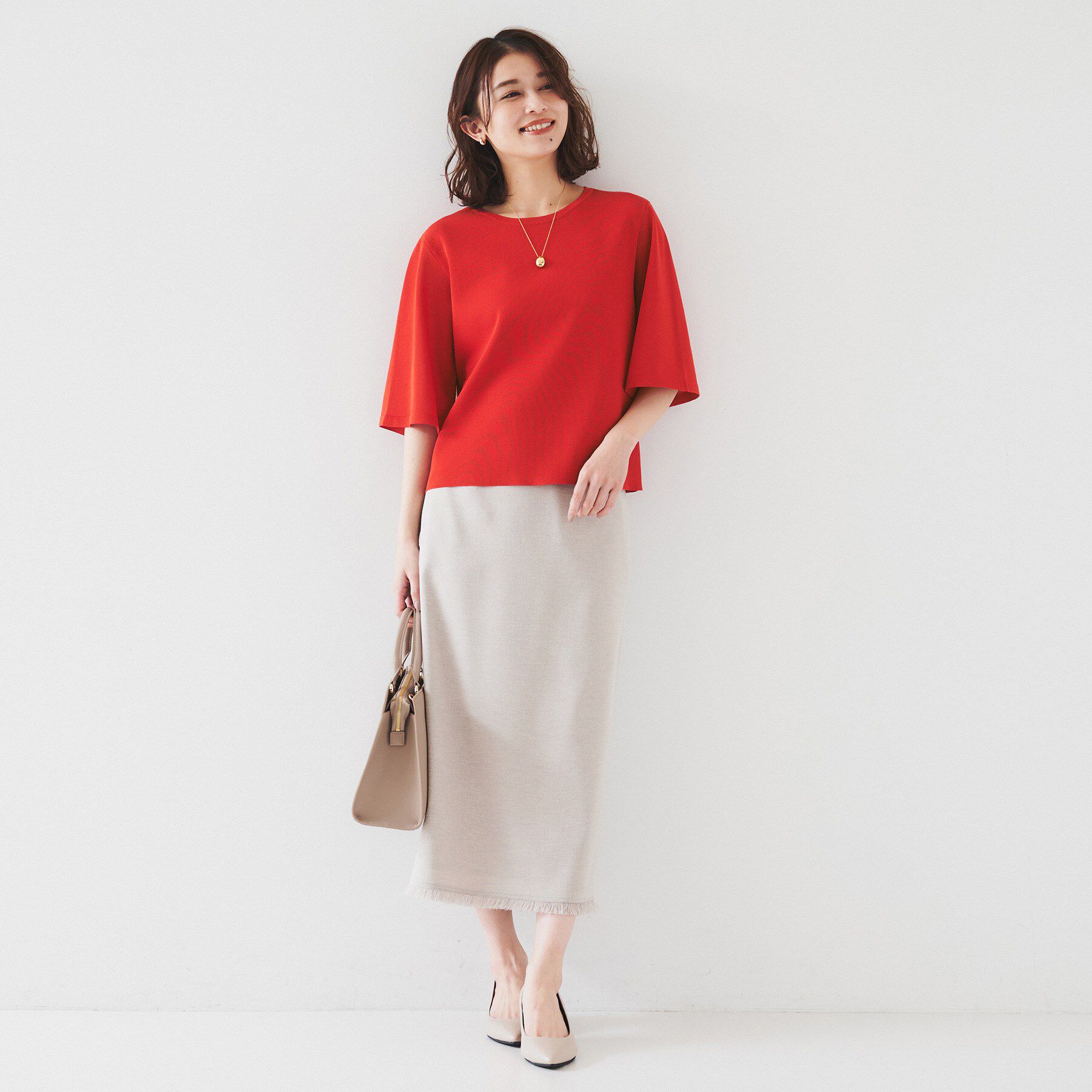 UNTITLED「【清涼感/二の腕カバー】シアープルオーバーニット」|ニット・セーター|