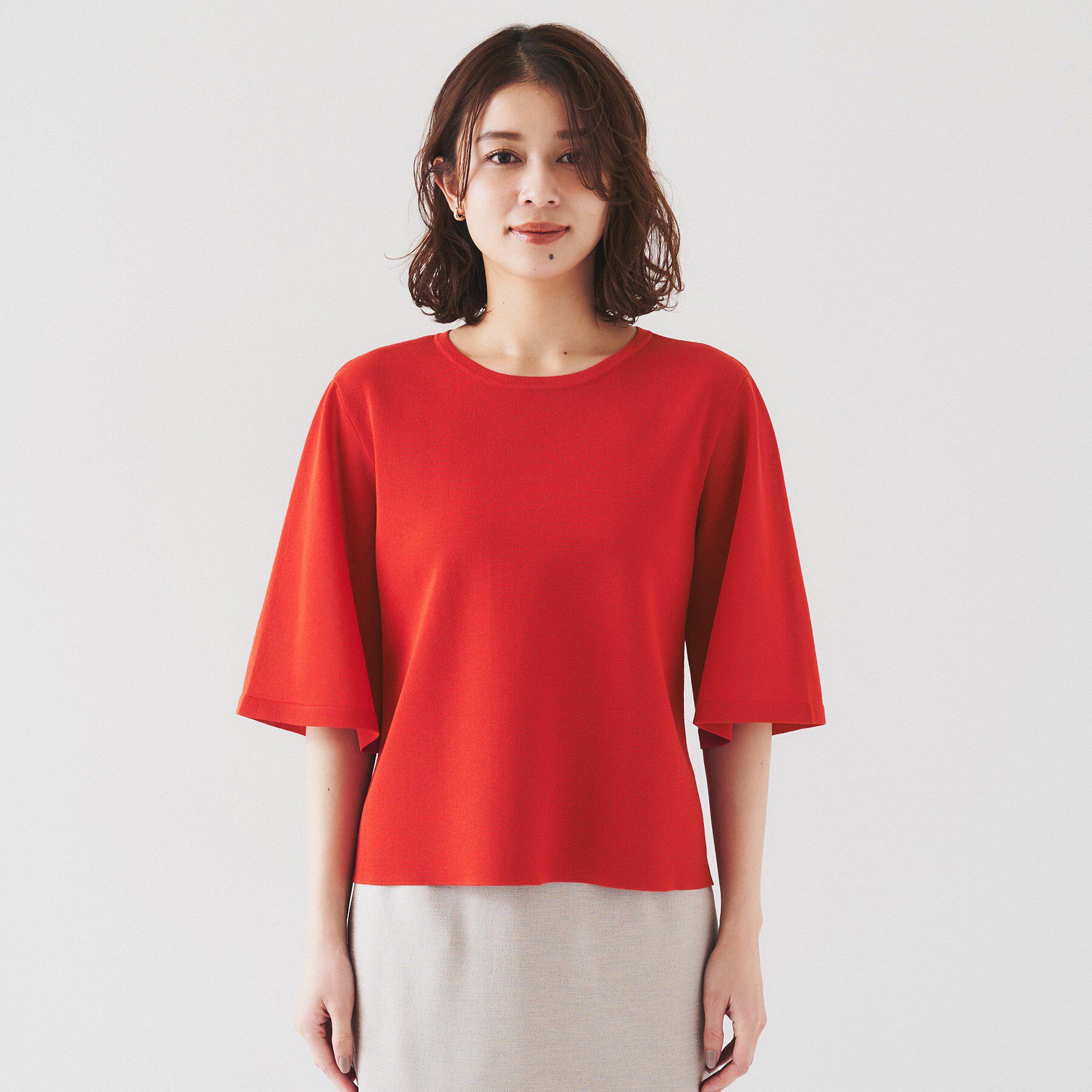 UNTITLED「【清涼感/二の腕カバー】シアープルオーバーニット」|ニット・セーター|