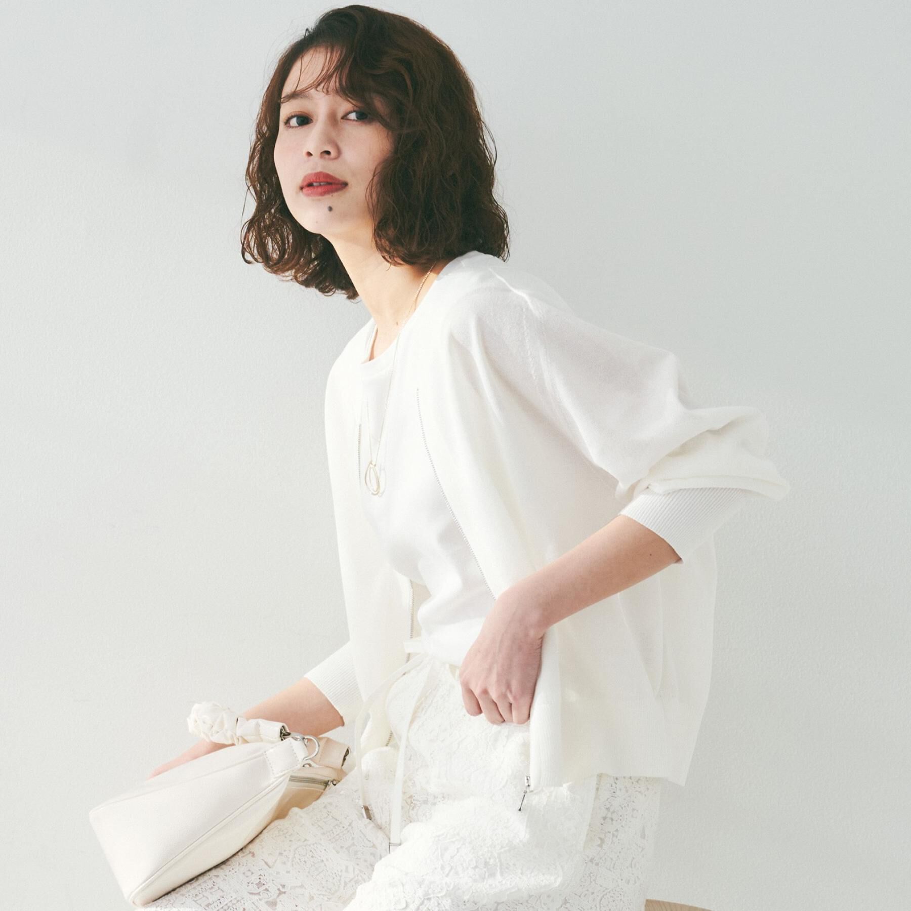 UNTITLED「【体型カバー/日除け】シアーニットカーディガン」|カーディガン|