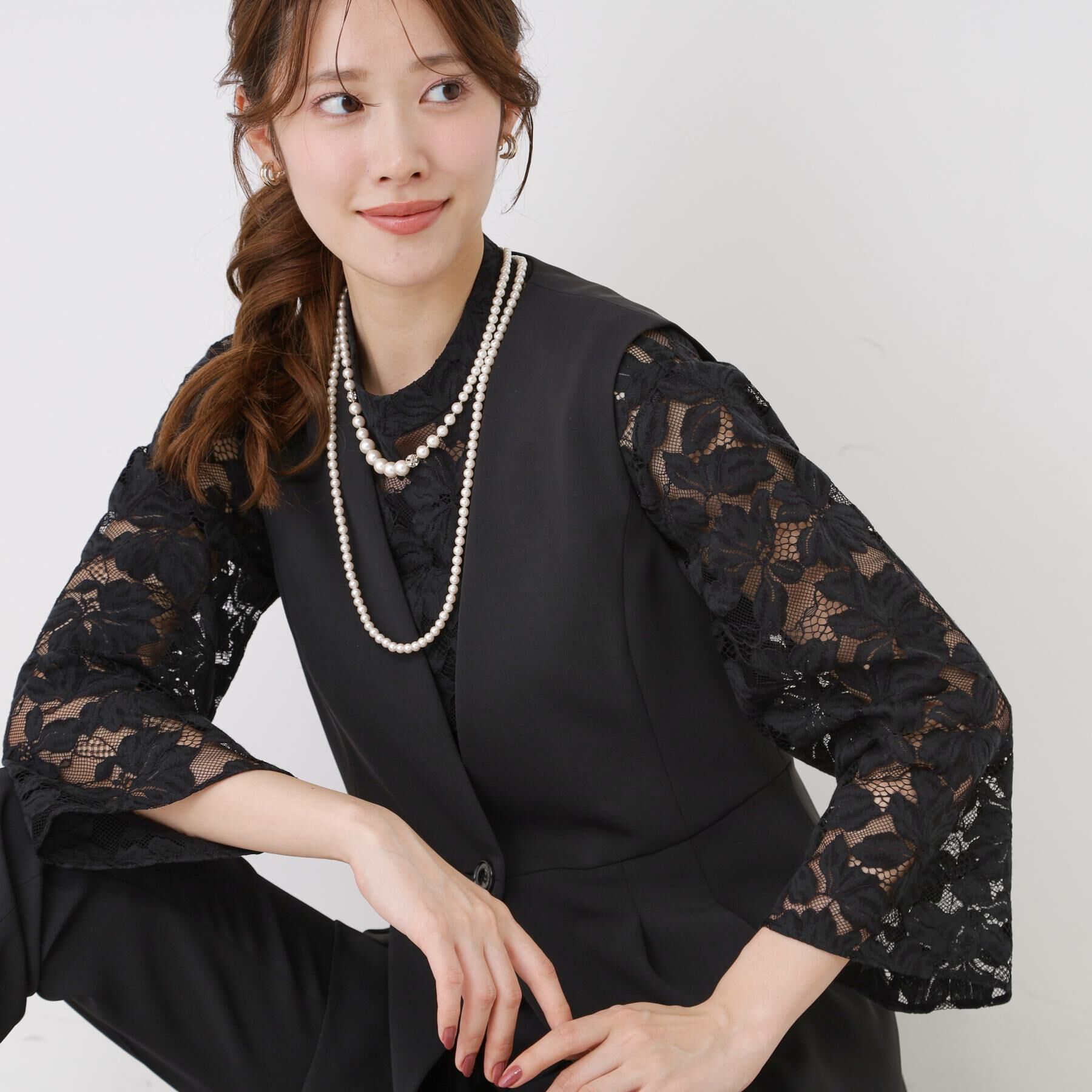 COUP DE CHANCE「【手洗い可／日本製／セットアップ可】カラーレスジレ」|ベスト・ジレ|