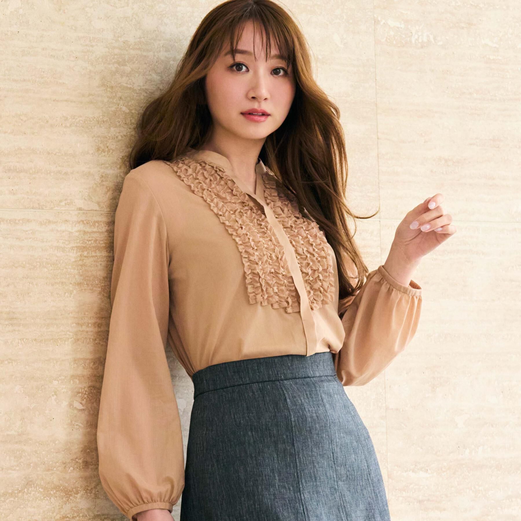 COUP DE CHANCE「【手洗い可/きれいめ】シアーローンフリルブラウス」|シャツ・ブラウス|