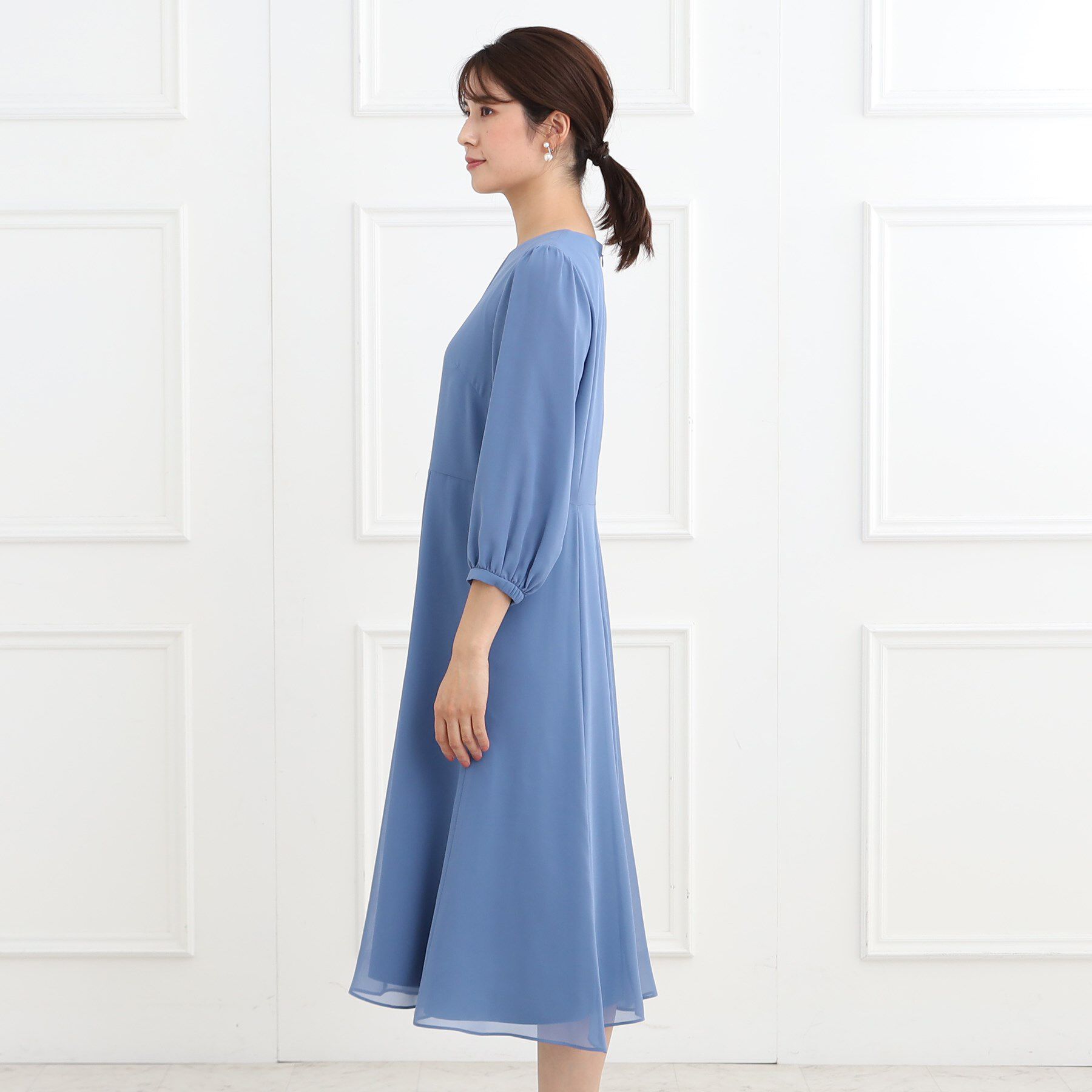 Reflect「【フォーマル/洗える】フロントレースジョーゼットワンピース」|ワンピース|