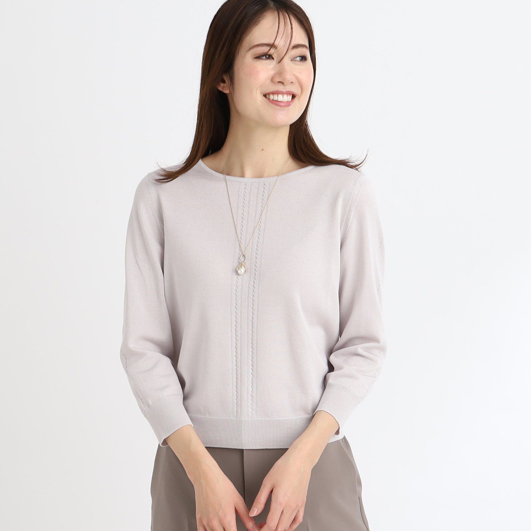 Reflect「【夏SALE／WEB限定カラーあり／アンサンブル可】プルオーバーニット」|ニット・セーター|ライトグレー(011