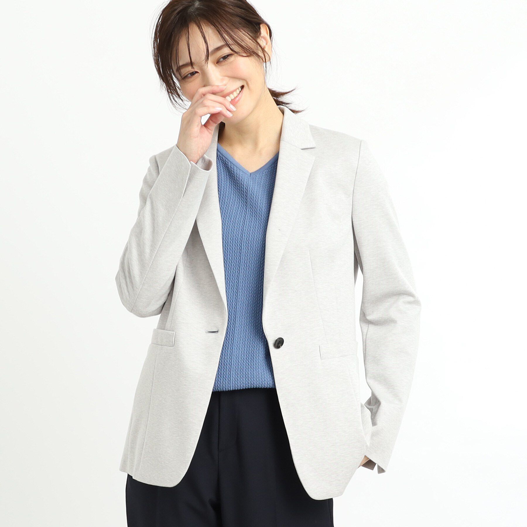 Reflect「【匠シリーズ／洗える】匠ジャケット／ロングテーラード」|テーラードジャケット|ライトグレー(011