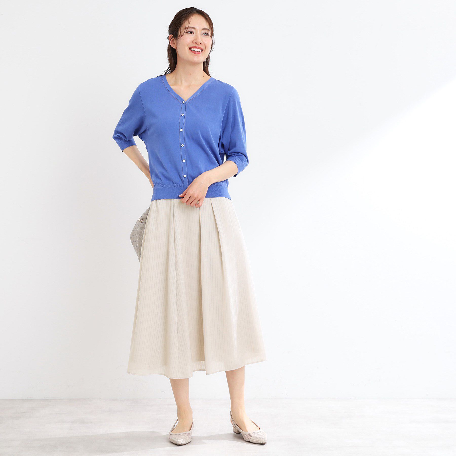 Reflect「【マシンウォッシュ可】Aラインストライプスカート」|スカート|