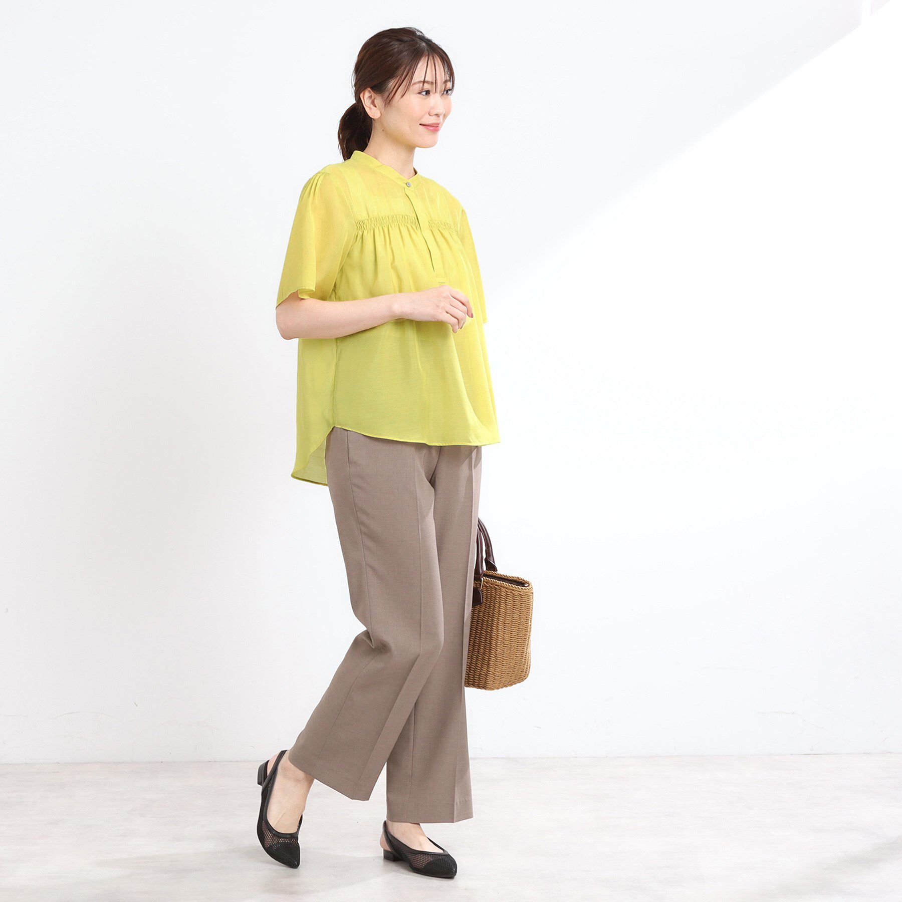 Reflect「【選べる5色◎／マシンウォッシュ可】シャーリングデザインブラウス」|シャツ・ブラウス|