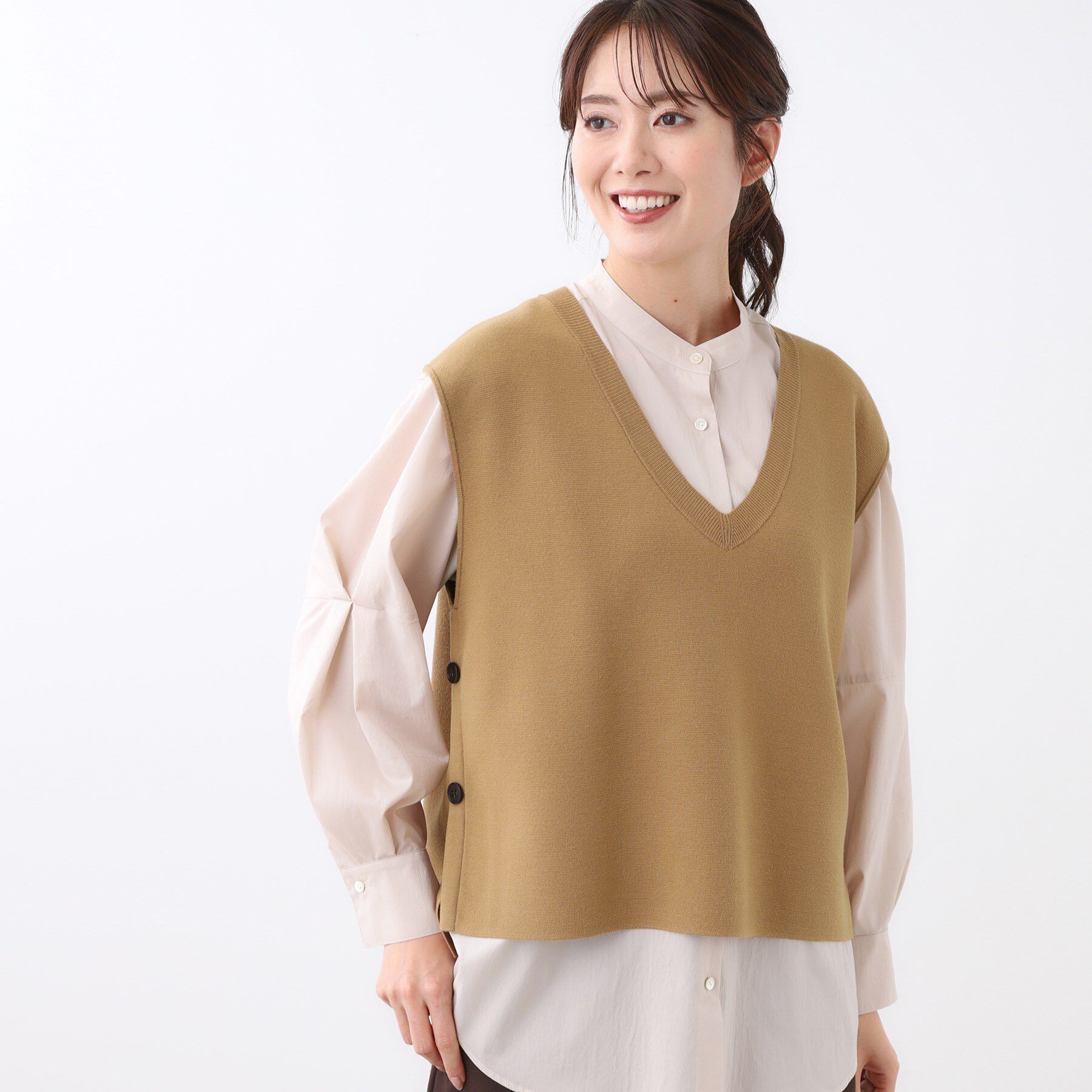 Reflect「【WEB先行カラーあり／セットアップ可】Vネックニットベスト」|ベスト・ジレ|