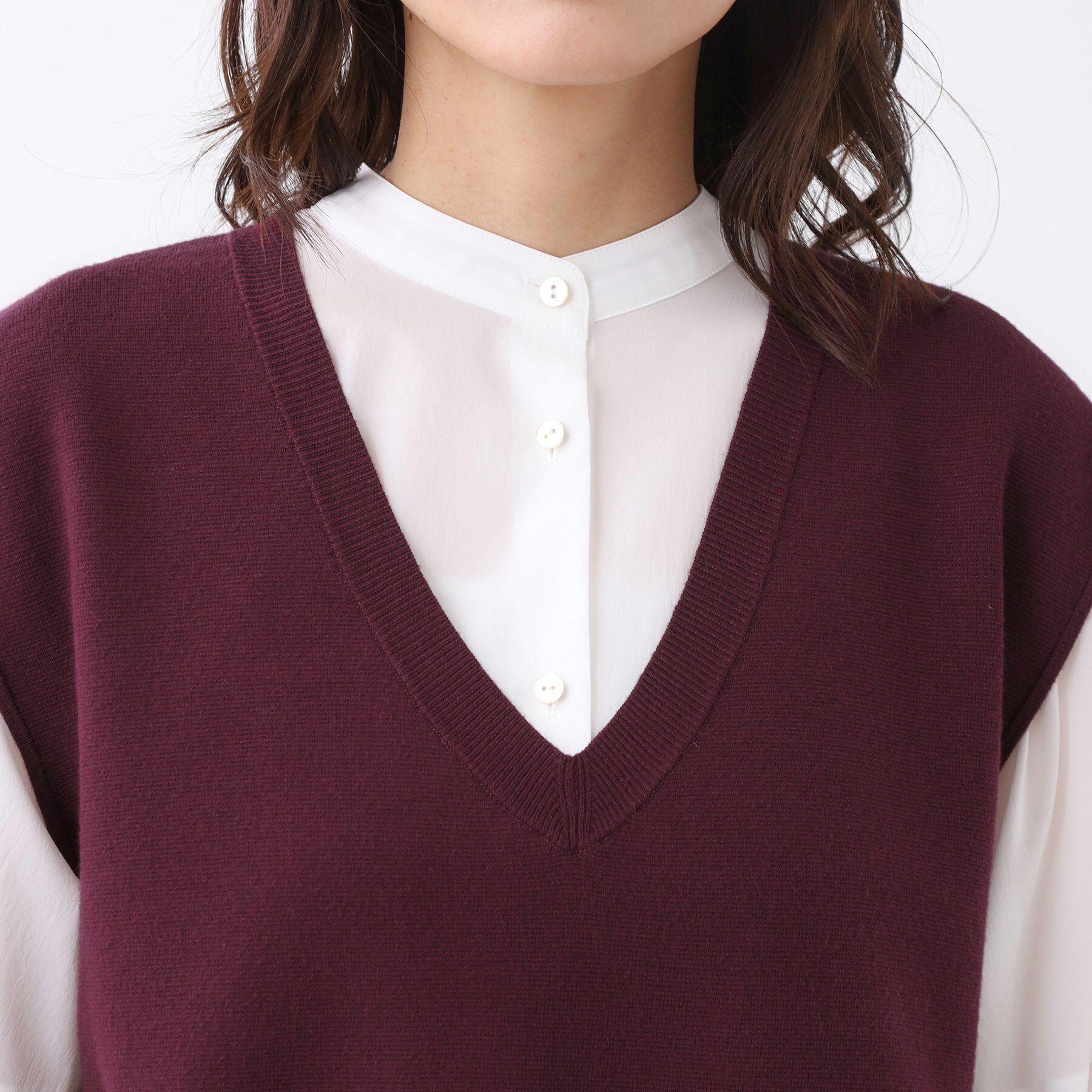 Reflect「【WEB先行カラーあり／セットアップ可】Vネックニットベスト」|ベスト・ジレ|