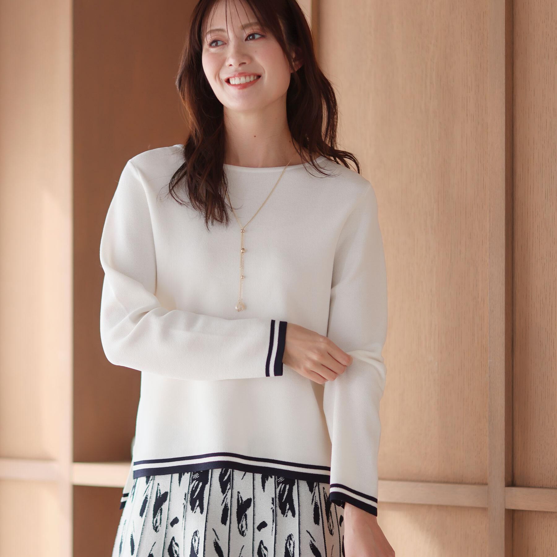 Reflect「【セットアップ可】ダブルジャカードニットプルオーバー」|ニット・セーター|