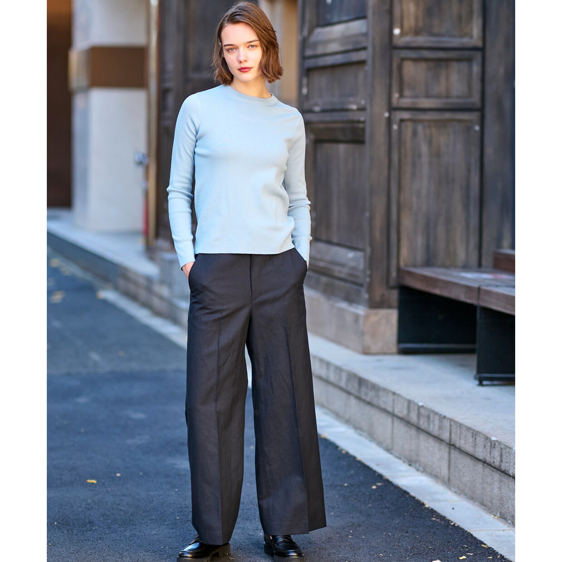 DRESSTERIOR「【ウォッシャブル】コットンフルニードルプルオーバーニット」|ニット・セーター|