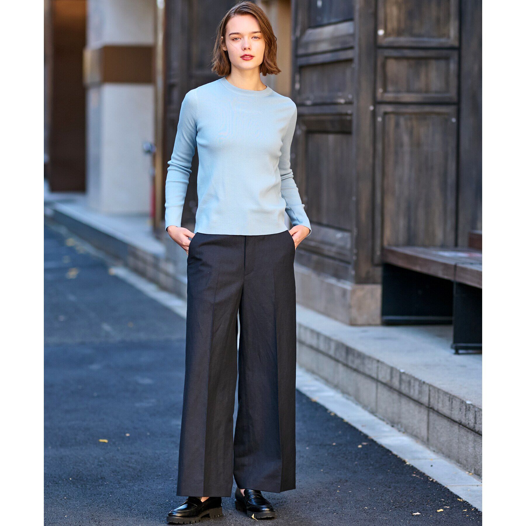 DRESSTERIOR「【ウォッシャブル】コットンフルニードルプルオーバーニット」|ニット・セーター|