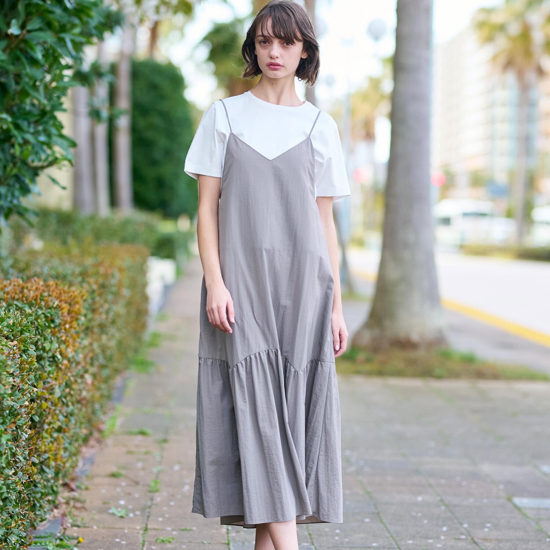 DRESSTERIOR「【接触冷感/撥水】タフタキャミワンピース」|ワンピース|トープ(054)