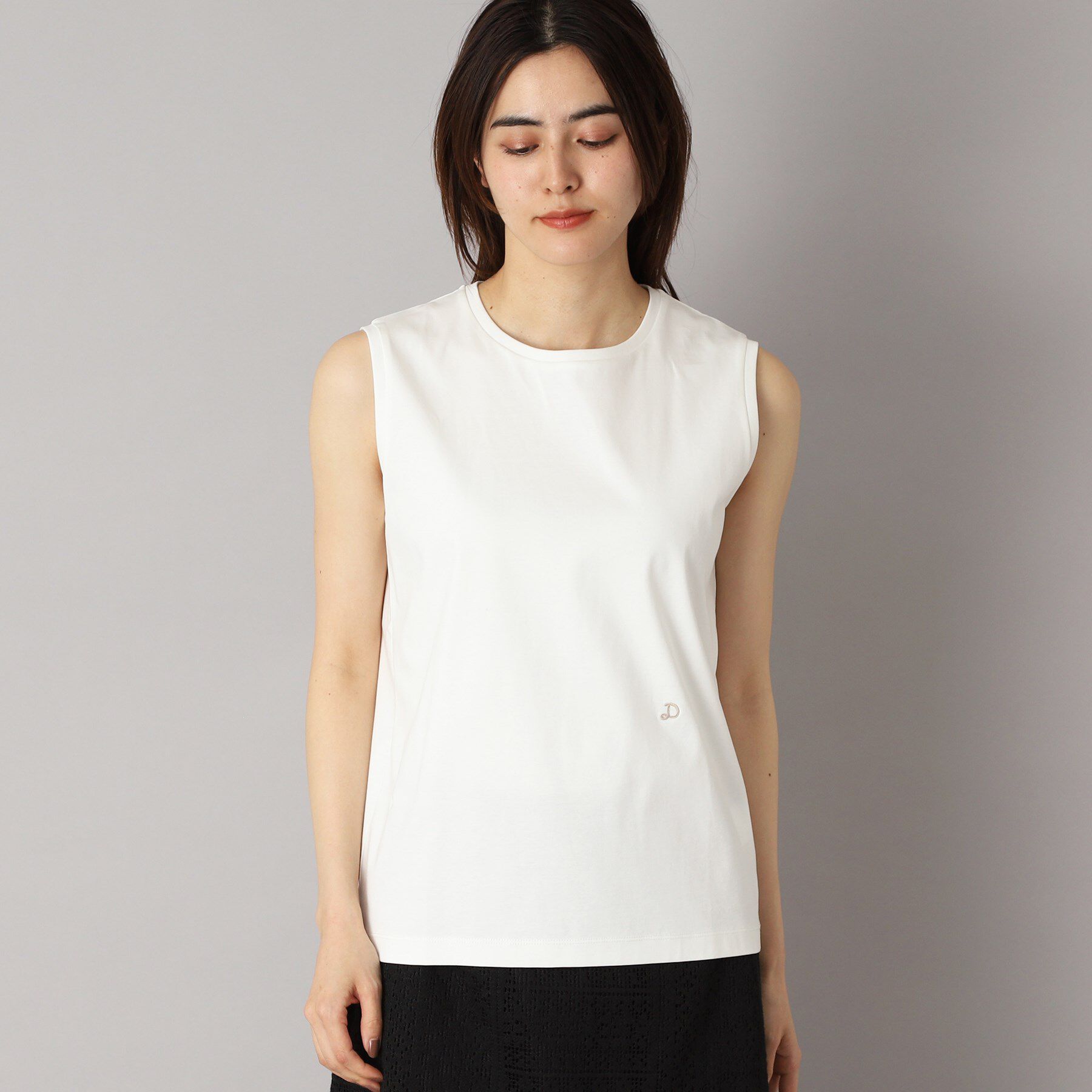 DRESSTERIOR「【接触冷感/抗菌防臭/消臭】アイスクリアコットンノースリーブT」|Tシャツ・カットソー|