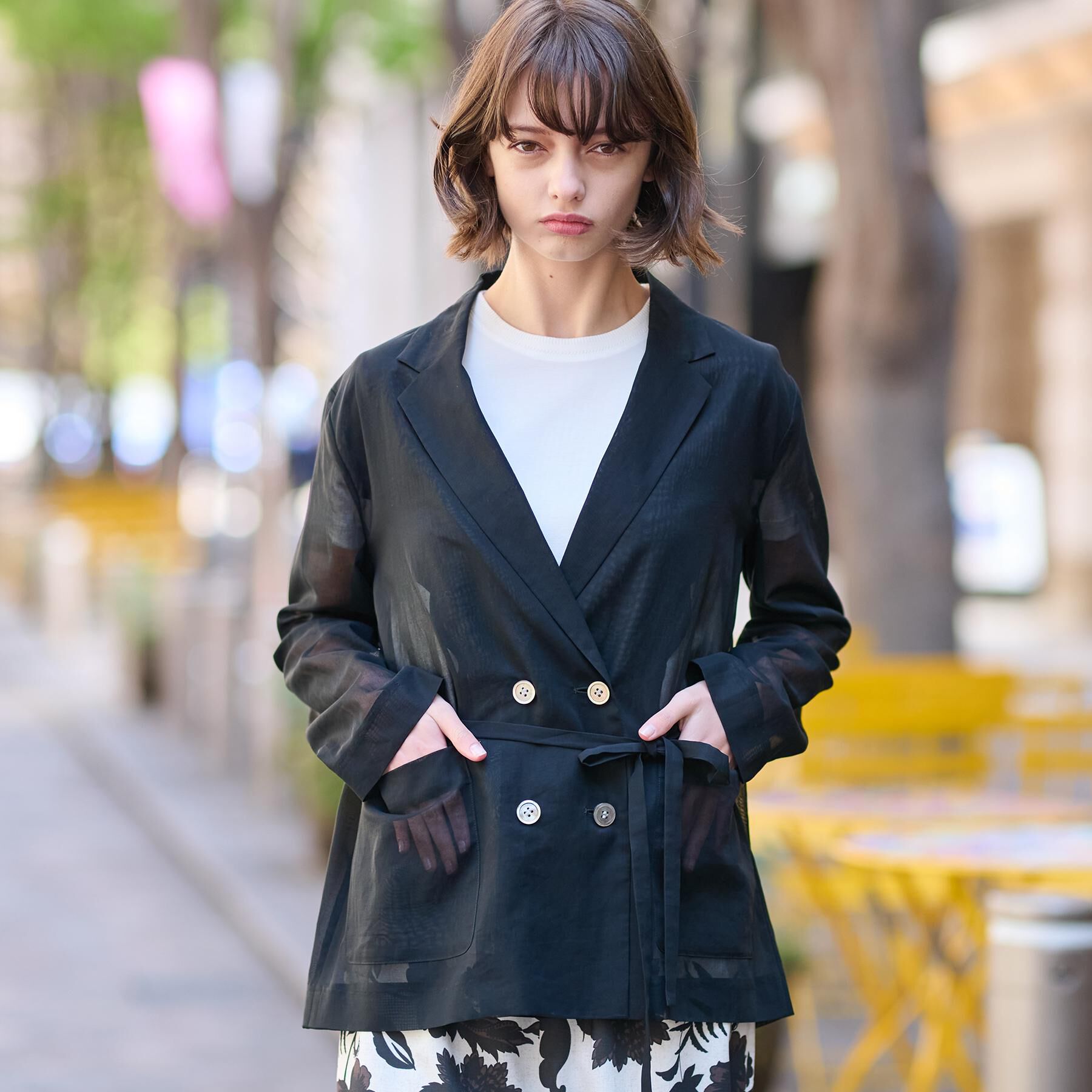 DRESSTERIOR「【清涼感/洗える】エアリーシアーダブルジャケット」|テーラードジャケット|