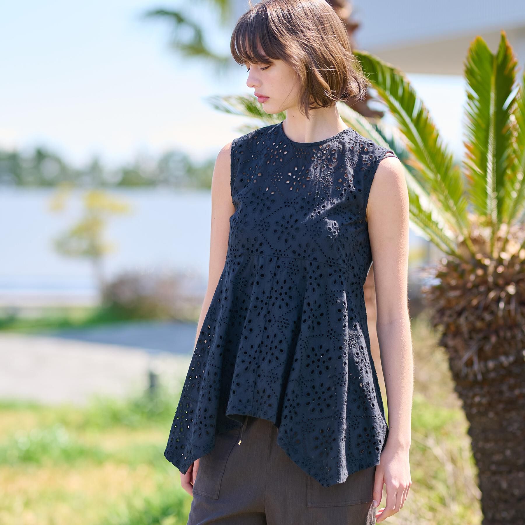 DRESSTERIOR「【コットン100％/洗える】カットワークレースブラウス」|シャツ・ブラウス|