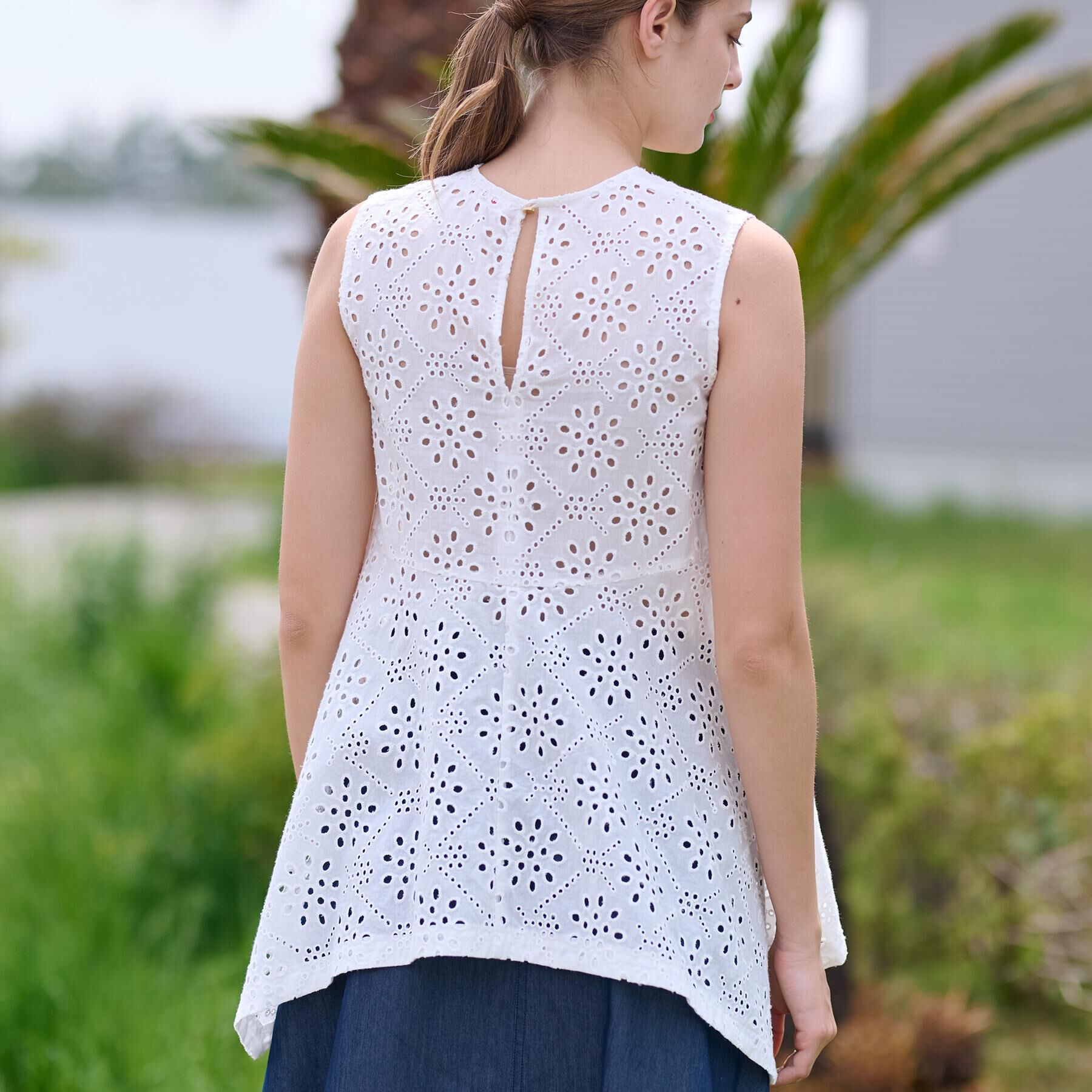 DRESSTERIOR「【コットン100％/洗える】カットワークレースブラウス」|シャツ・ブラウス|