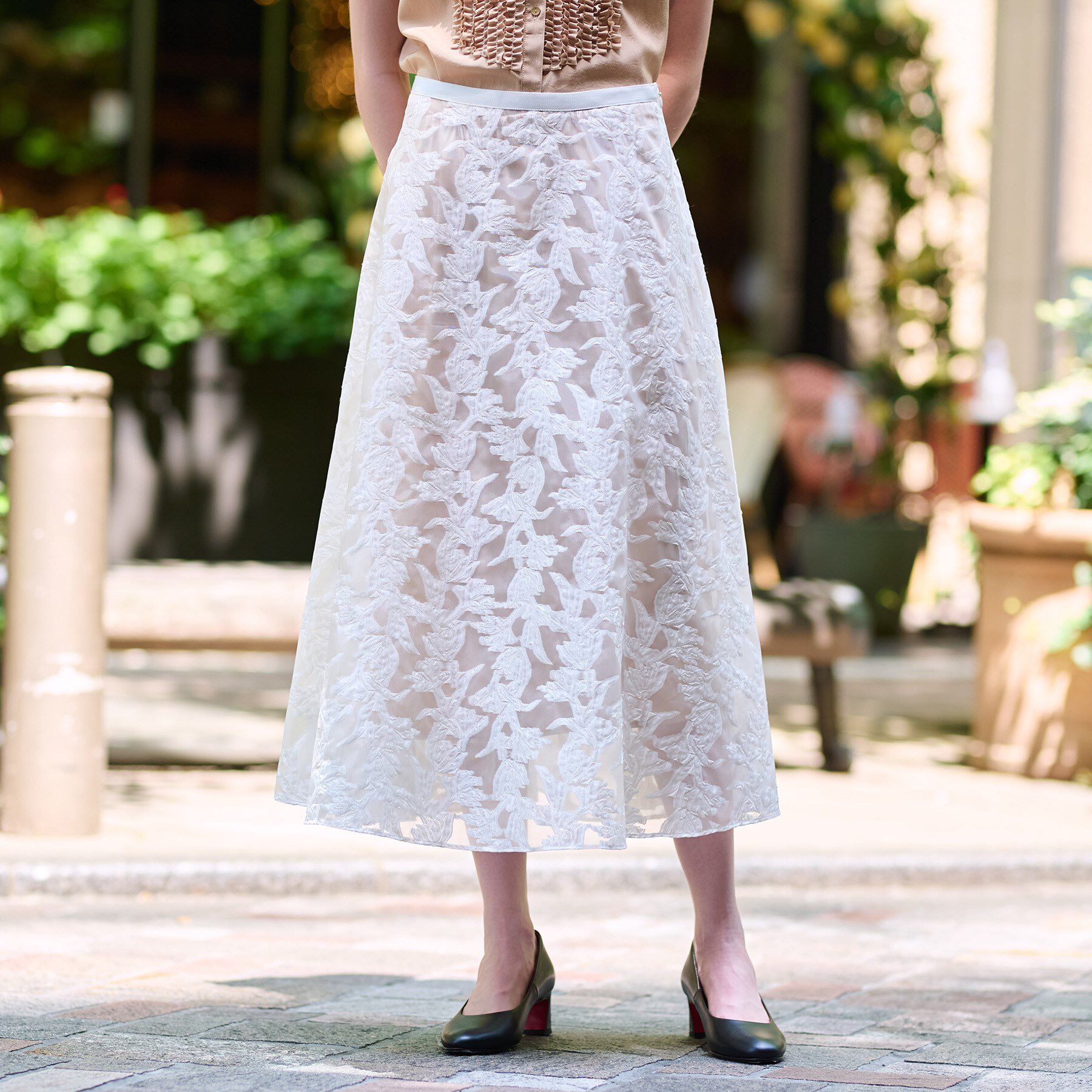 DRESSTERIOR「【きれいめ/裏地取り外し可】シアージャカードスカート」|スカート|