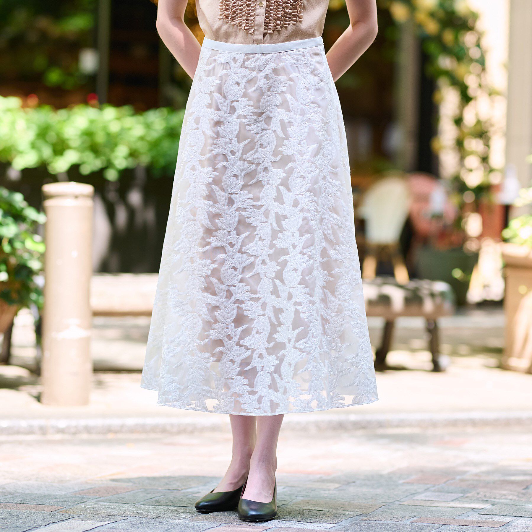 DRESSTERIOR「【きれいめ/裏地取り外し可】シアージャカードスカート」|スカート|