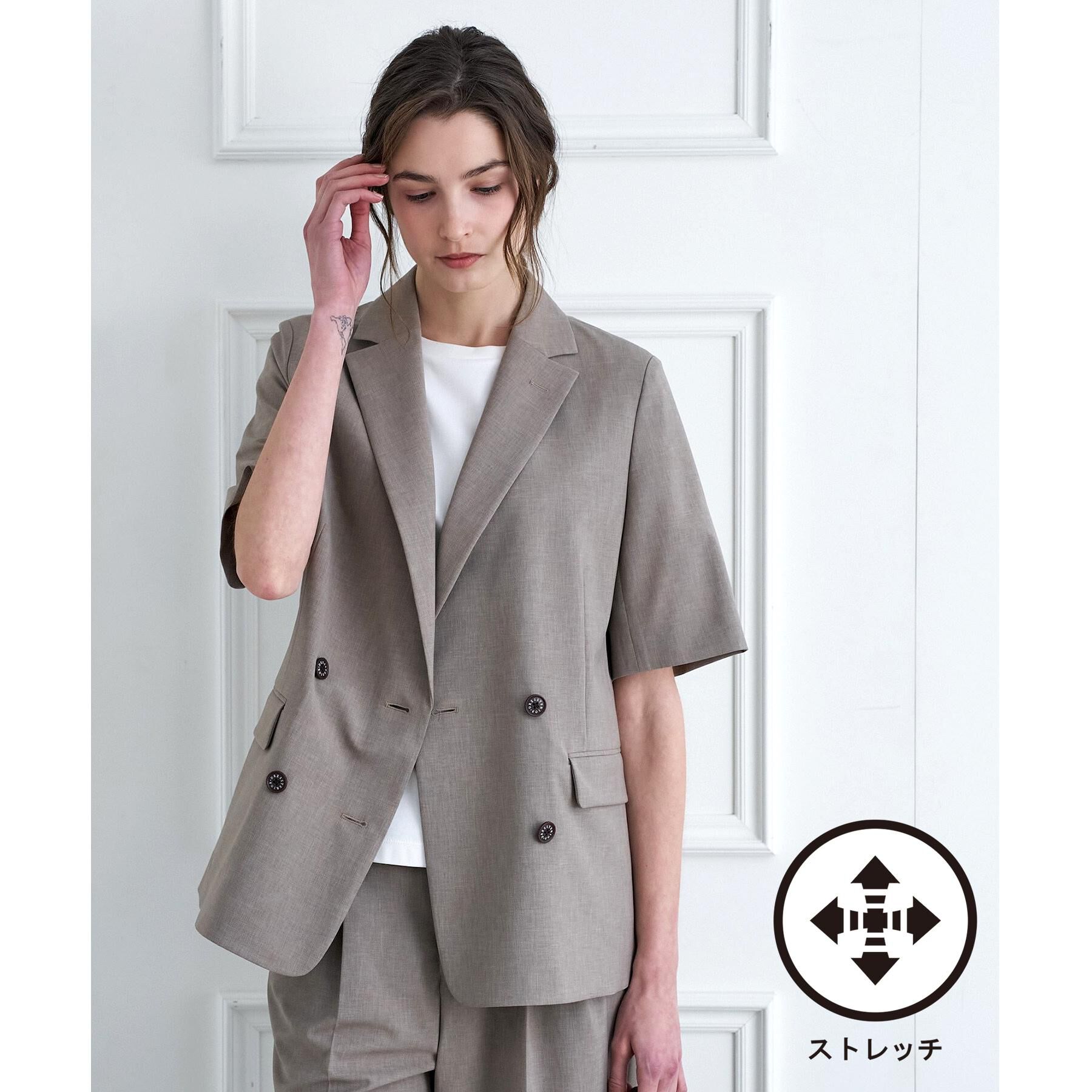 DRESSTERIOR「【otonaMUSE5月号掲載/セットアップ可】ウォッシャブルイージーサマージャケット」|テーラードジャケット|ベージュ(052)