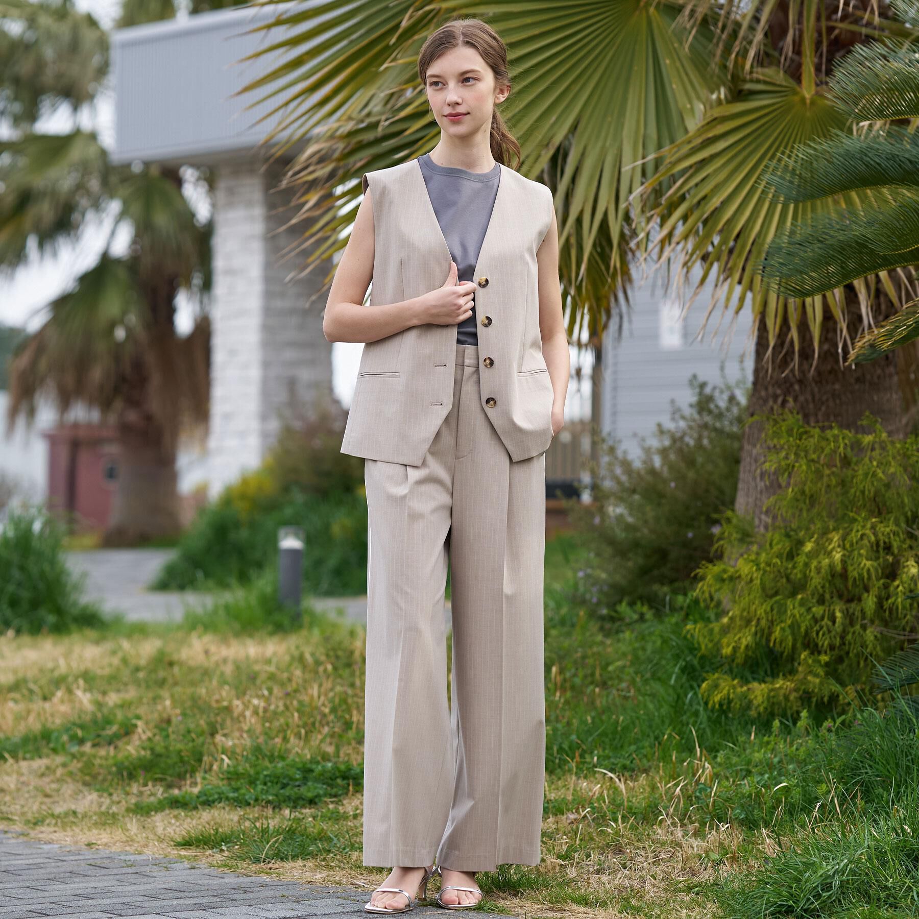 DRESSTERIOR「【セットアップ可/ウォッシャブル】ストライプ2WAYストレッチ サイドラインパンツ」|その他|